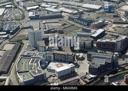 aerial view of Leeds Dock formerly Clarence Dock, Leeds Stock Photo