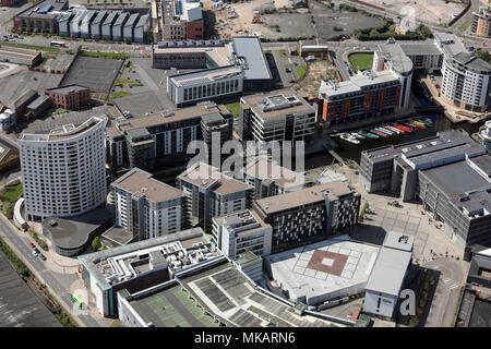 aerial view of Leeds Dock formerly Clarence Dock, Leeds Stock Photo
