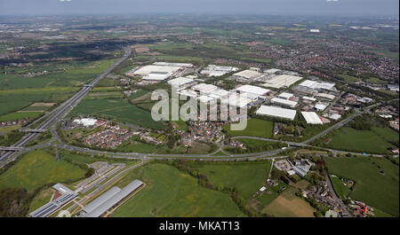 aerial view of Wakefield 41 industrial estate West Yorkshire Stock Photo