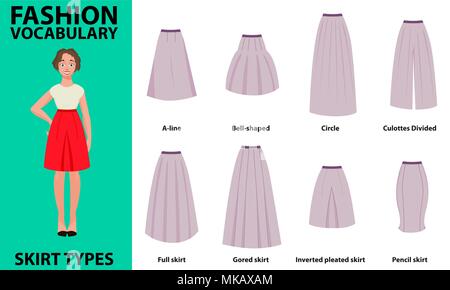 Skirt vocabulary collections of standard classic simple skirts. Many ...