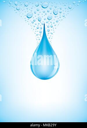 water drops on blue background Stock Vector