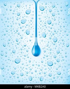 water drops on blue background Stock Vector