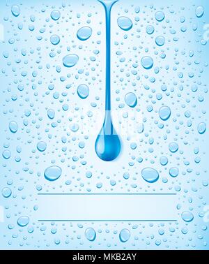 water drops on blue background Stock Vector