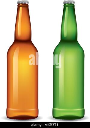 pair of Beer bottles Stock Vector