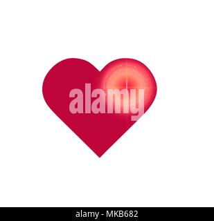Love Target Logo Icon Design. Glitch, Neon effect. Heart in Target aim line icon. Love dating symbol. Valentines day sign. Trendy flat geometric designs. Vector Stock Vector