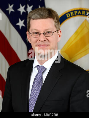 Ryan A. Fisher, Principal Deputy Assistant Secretary of the Army (Civil Works), poses for his official portrait in the Army portrait studio at the Pentagon in Arlington, Va., Nov. 6, 2017.  (U.S. Army photo by Monica King) Stock Photo