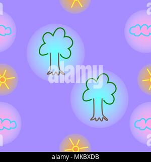 Seamless simple abstract nature pattern with gradient fill. Stock Vector