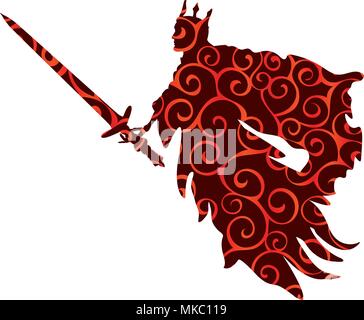 Ghost King pattern silhouette scary monster fantasy Stock Vector