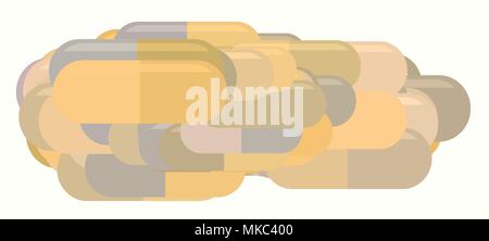 Abstract illustrations of capsules, medicine or pills, conceptual pattern. Good for design background. Pharmacy health conceptual. Vector graphic. Stock Vector