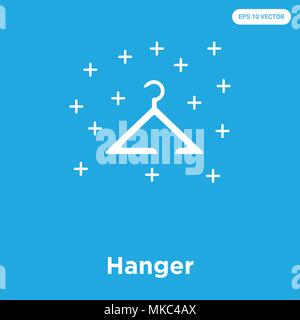 Hanger vector icon isolated on blue background, sign and symbol Stock Vector