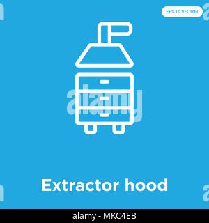 Extractor hood vector icon isolated on blue background, sign and symbol Stock Vector