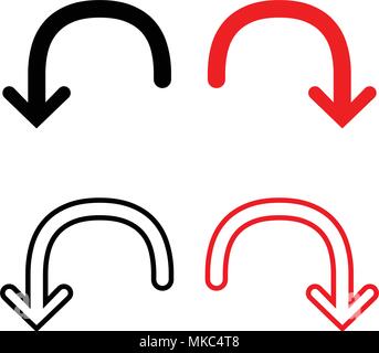 Undo arrow icon, isolated on white background Stock Vector