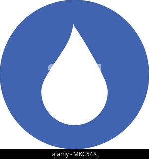 Water drop button, water drop icon, isolated on white background Stock Vector