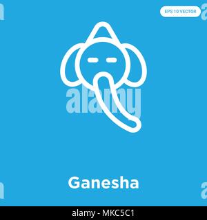 Ganesha vector icon isolated on blue background, sign and symbol Stock Vector
