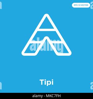 Tipi vector icon isolated on blue background, sign and symbol Stock Vector
