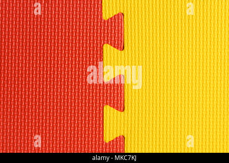 Colorful interlocking rubber foam flooring for babies and children indoor activity, top view Stock Photo