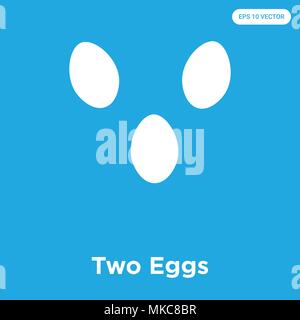 Two Eggs vector icon isolated on blue background, sign and symbol Stock Vector