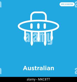Australian vector icon isolated on blue background, sign and symbol Stock Vector