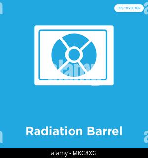 Radiation Barrel vector icon isolated on blue background, sign and symbol Stock Vector
