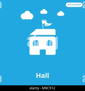 Hall vector icon isolated on blue background, sign and symbol Stock Vector