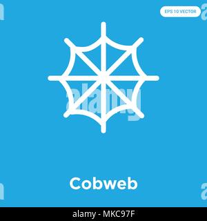 Cobweb vector icon isolated on blue background, sign and symbol Stock Vector
