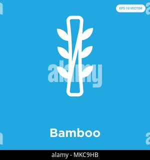 Bamboo vector icon isolated on blue background, sign and symbol Stock Vector