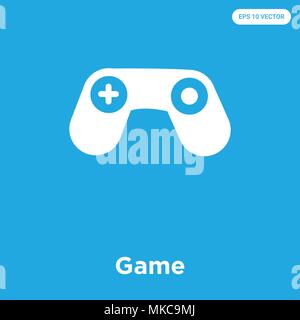 Game vector icon isolated on blue background, sign and symbol Stock Vector