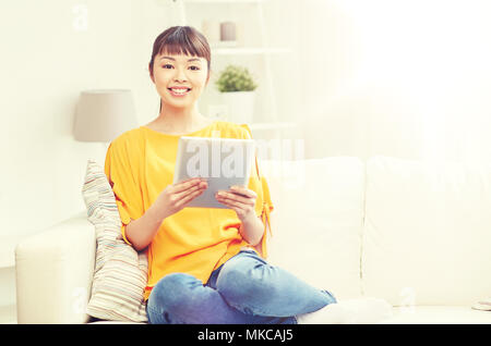 Home Comfort. Young Asian Lady Relaxing on Cozy Sofa in Living Room Stock  Photo - Image of japanese, leisure: 197666588
