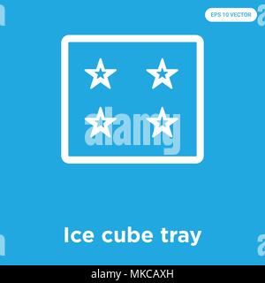 Ice cube tray vector icon isolated on blue background, sign and symbol Stock Vector