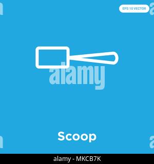 Scoop vector icon isolated on blue background, sign and symbol Stock Vector