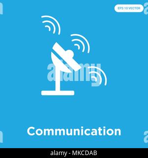 Communication vector icon isolated on blue background, sign and symbol Stock Vector