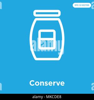 Conserve vector icon isolated on blue background, sign and symbol Stock Vector