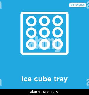 Ice cube tray vector icon isolated on blue background, sign and symbol Stock Vector