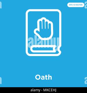 Oath vector icon isolated on blue background, sign and symbol Stock Vector