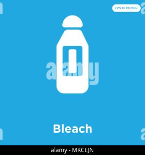 Bleach vector icon isolated on blue background, sign and symbol Stock Vector