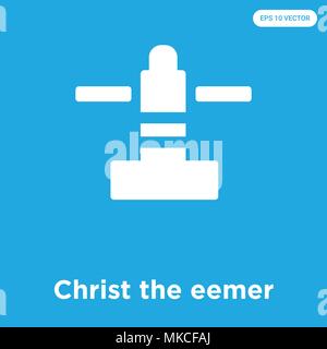 Christ the eemer vector icon isolated on blue background, sign and symbol Stock Vector