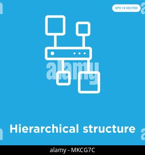 Hierarchical structure vector icon isolated on blue background, sign and symbol Stock Vector