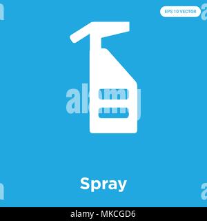 Spray vector icon isolated on blue background, sign and symbol Stock Vector