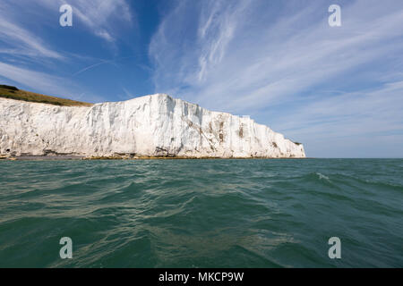 The White Cliffs of Dover taken from the English Channel. Stock Photo