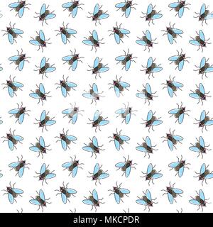 Fly vector seamless pattern for textile design, wallpaper, wrapping paper or scrapbooking. Stock Vector