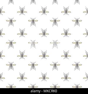 Mosquito vector seamless pattern for textile design, wallpaper, wrapping paper or scrapbooking. Zika virus malaria alert. Stock Vector