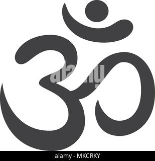 Aum Om Ohm symbol. Hinduism, buddism symbol. Stock Vector