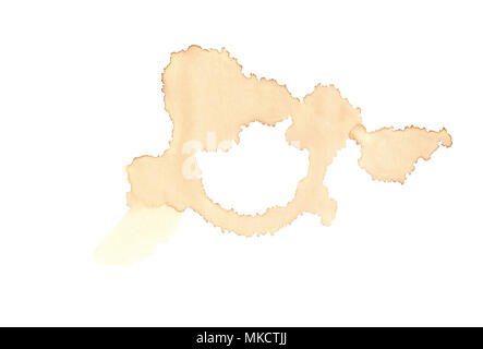 Coffee stains on white background Stock Photo