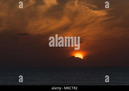 Dramatic sunset over the ocean on the south of Spain Stock Photo