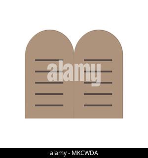 Tablets of the Law icon in flat design. Stock Vector