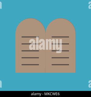 Tablets of the Law icon in flat long shadow design. Stock Vector