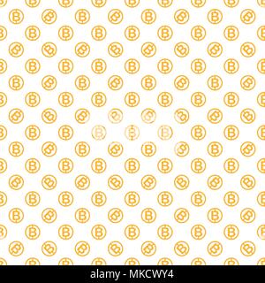 Vector seamless pattern with bitcoins. Cryptocurrency repeating background. Stock Vector