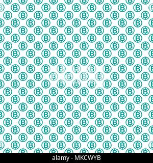 Vector seamless pattern with bitcoins. Cryptocurrency repeating background. Stock Vector