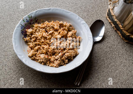 Turkish roasted chicken pieces / tavuk kavurma. turkish food concept. Stock Photo