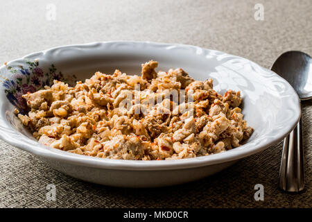 Turkish roasted chicken pieces / tavuk kavurma. turkish food concept. Stock Photo